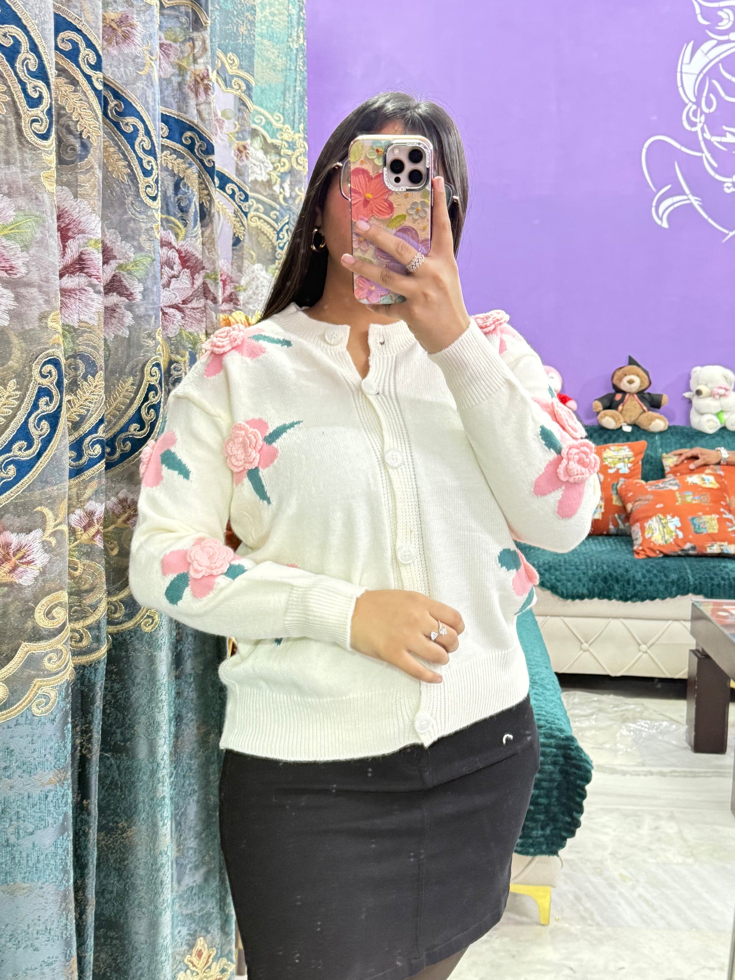 Pinterest Flower Winter Sweater
