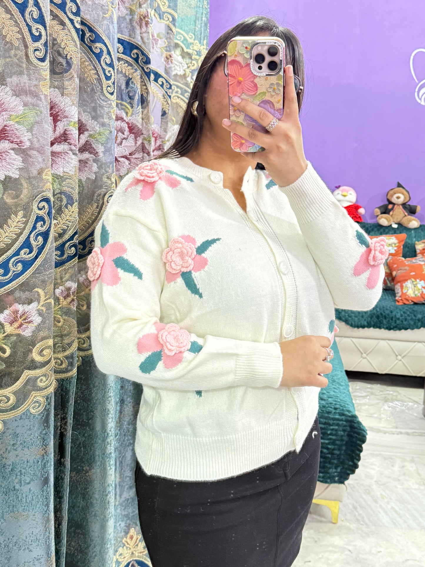 Pinterest Flower Winter Sweater