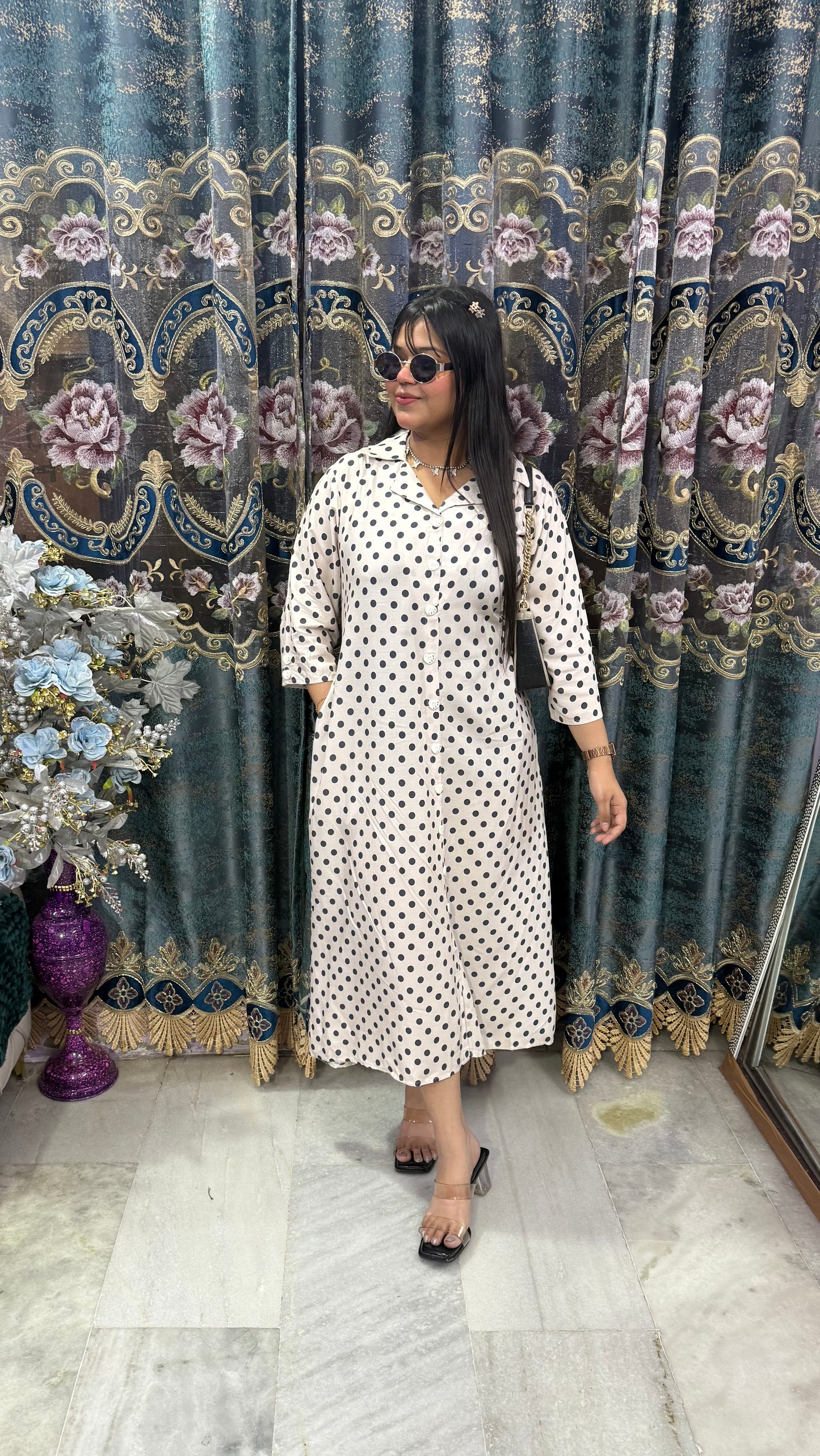 Polka Co-ord Set  2 in 1