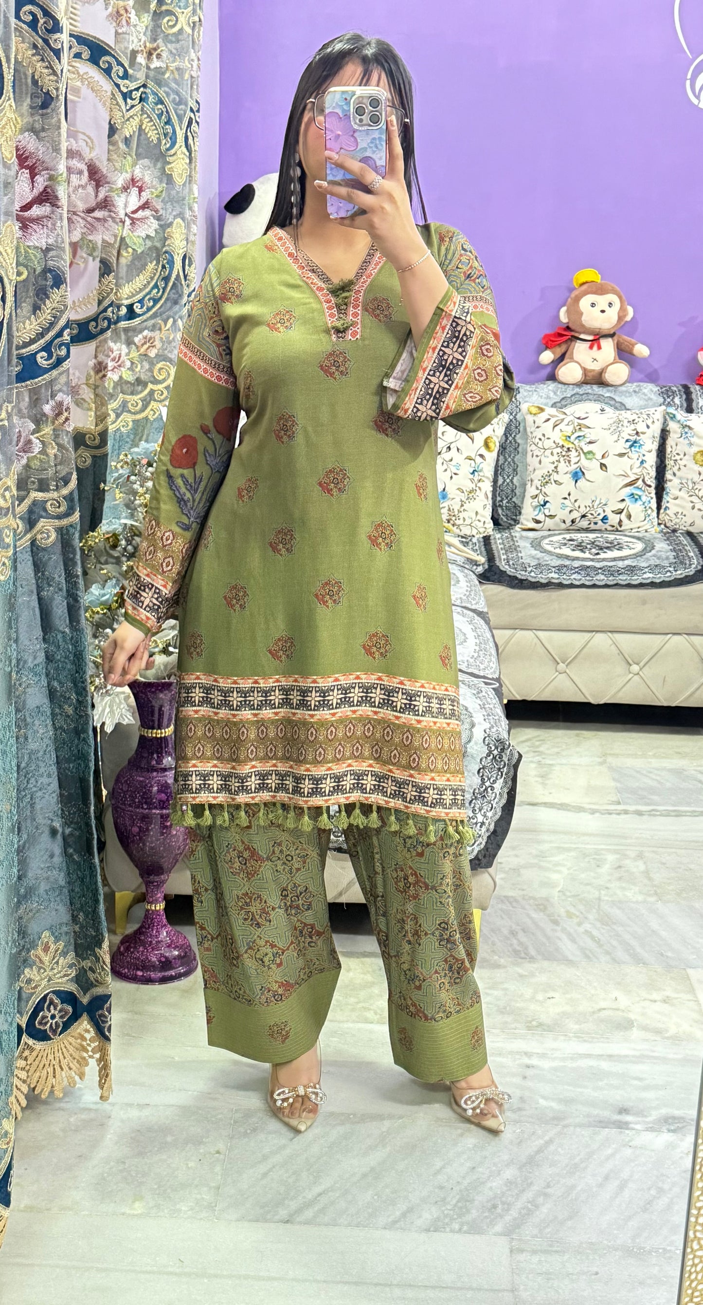 Mulmul Farshi Salwar Co-ord Set