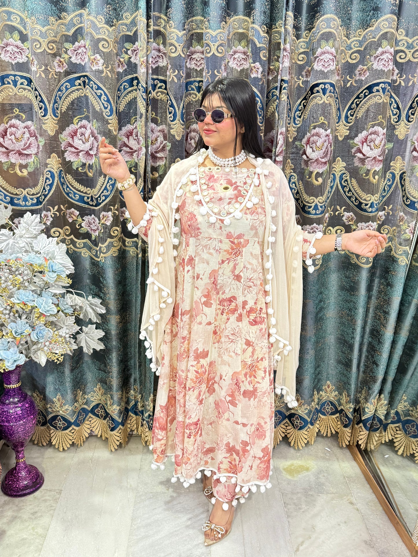 Pom Pom Anarkali Suit