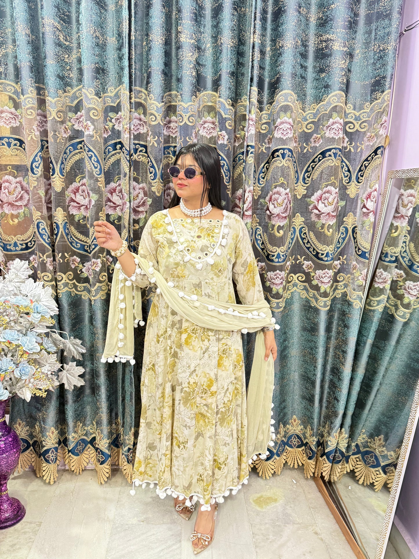 Pom Pom Anarkali Suit