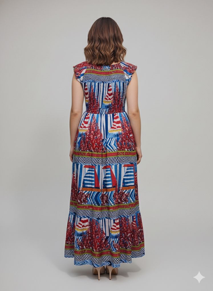 DESIGNER PRINTED SMOKE DRESS