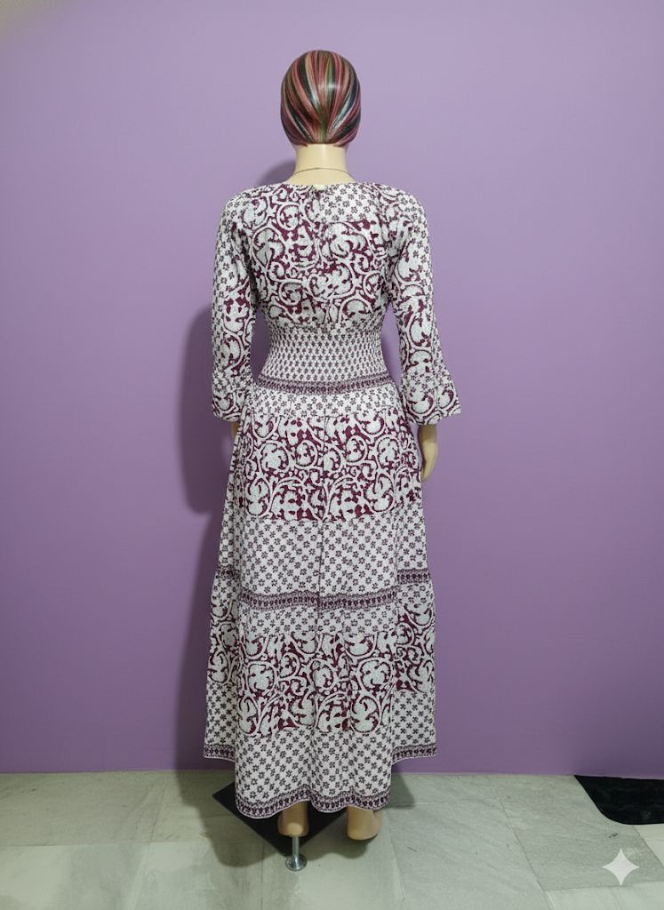 WHITE FLOWER SMOKE DRESS