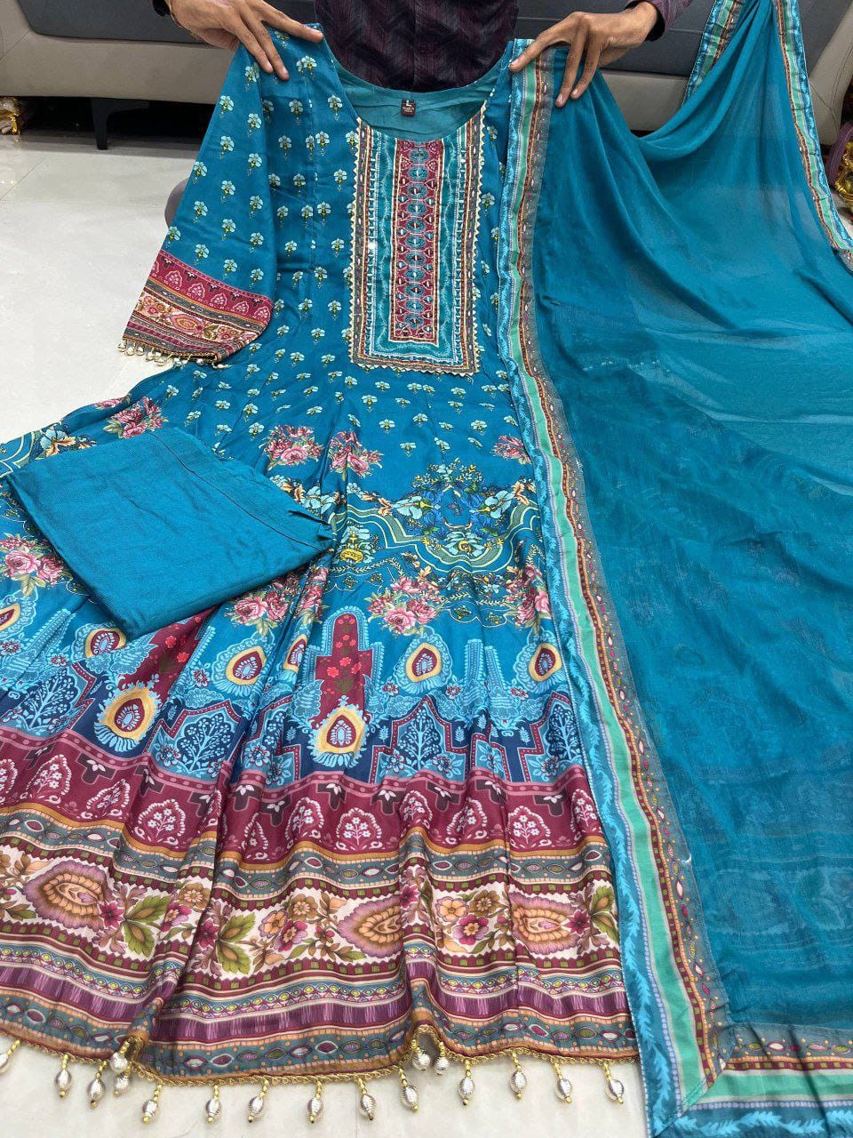 BEAUTIFUL BLUE ANARKALI