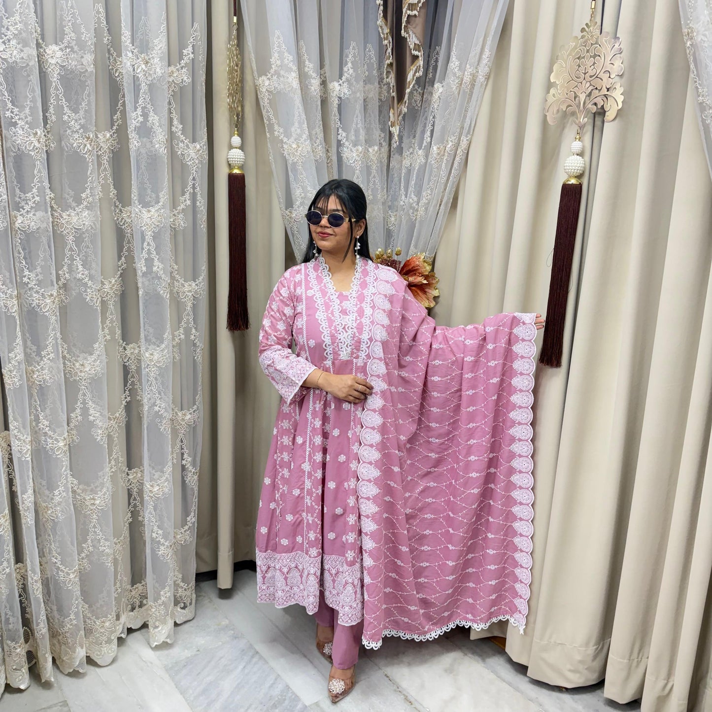 Flared Pure Cotton Anarkali Suit for Women | Elegant & Comfortable Ethnic Wear