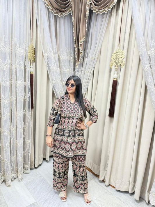 Jaipuri Printed Mulmul Cotton Cord Set for Women – Soft & Comfortable Ethnic Wear | M to 5XL |