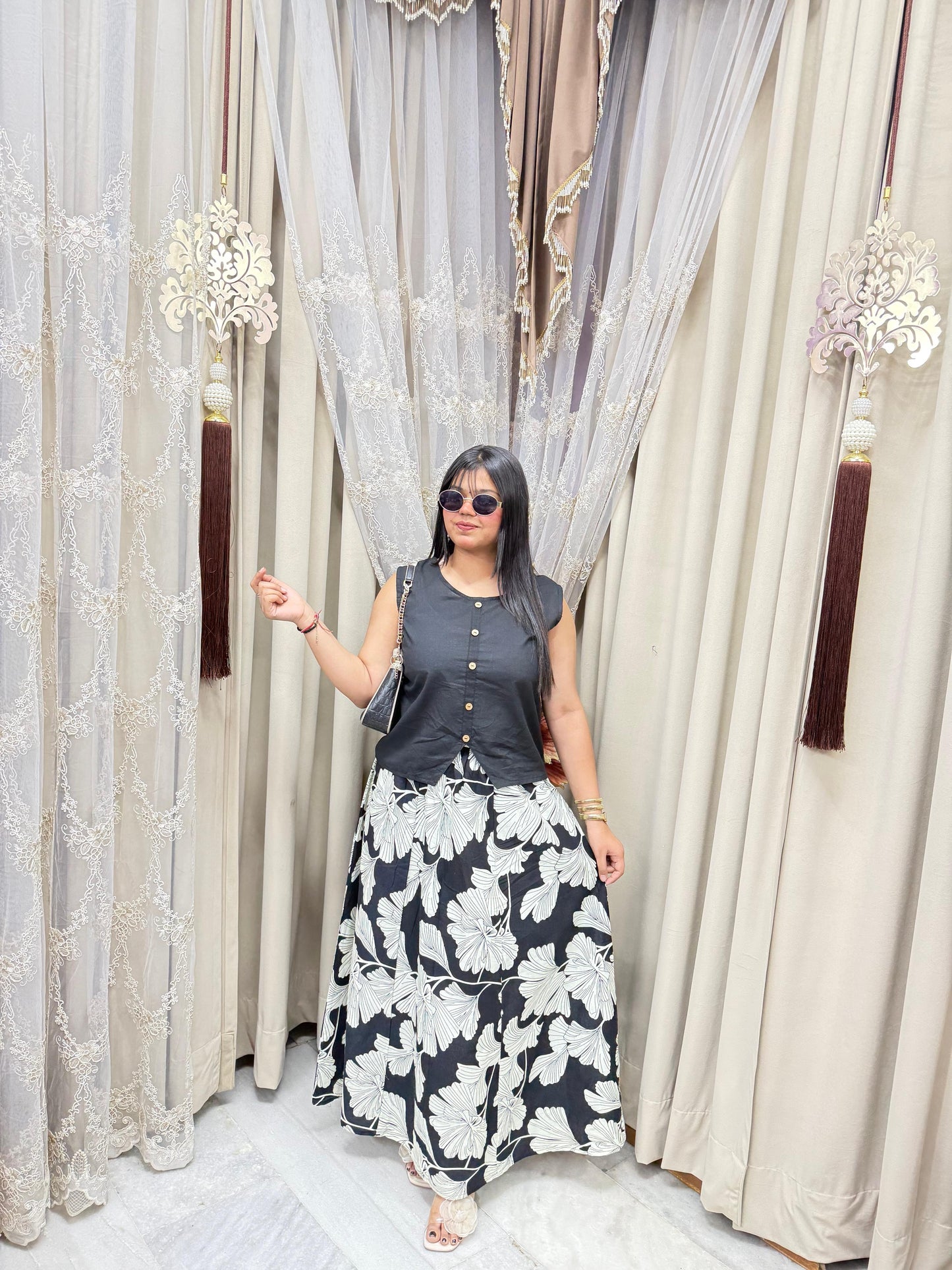 Florish Pure Cotton Skirt Top Set for Women | Floral Summer Outfit (M to 3XL)