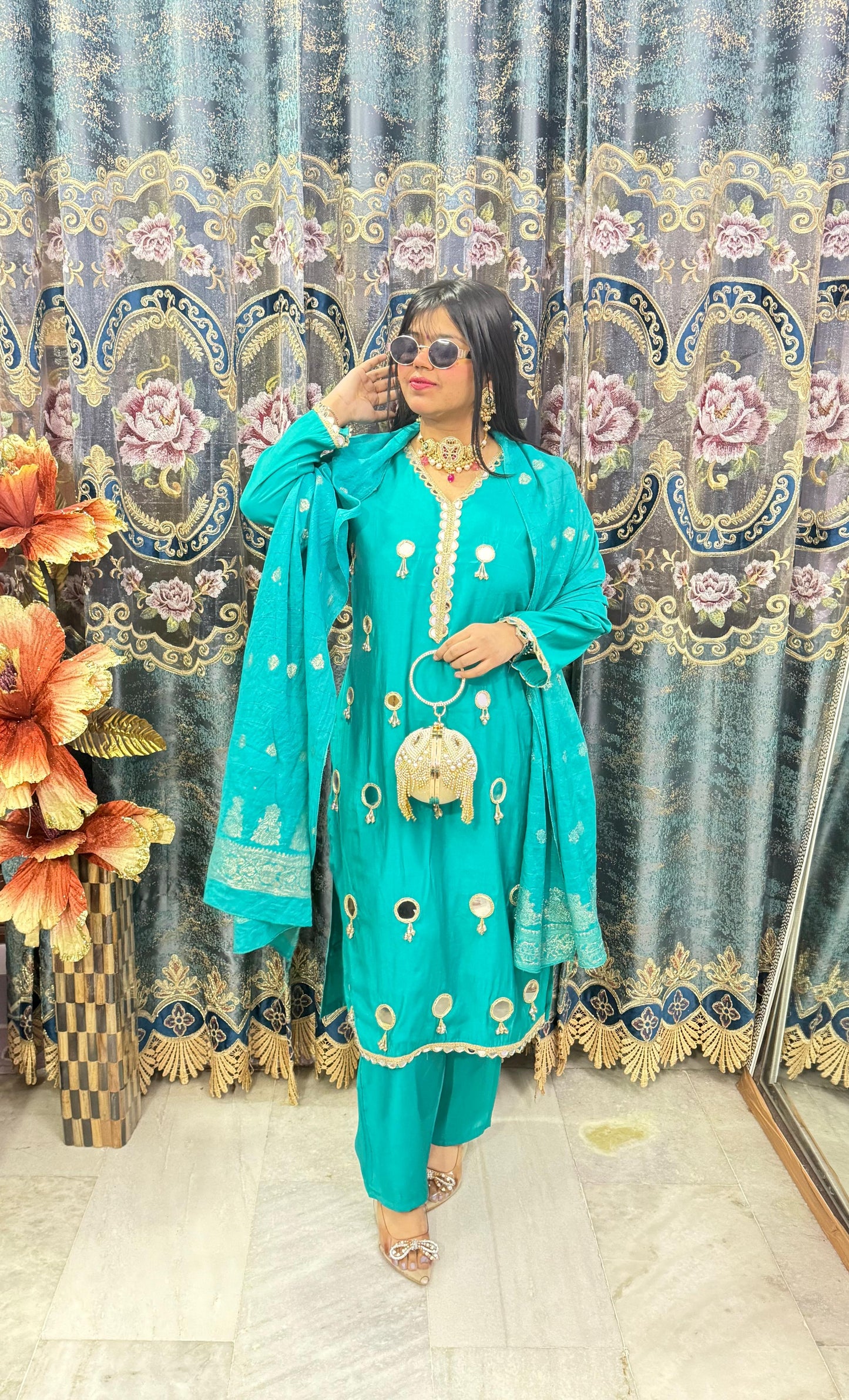 Desingner mirror straight suit