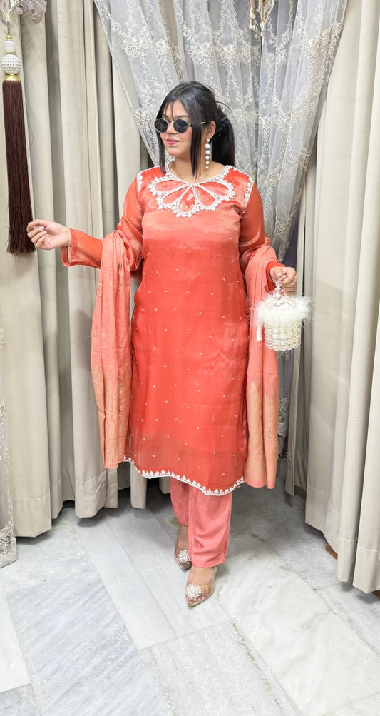 Designer Pearl Jimmy Choo Suit with Pearl Work Detailing for Women