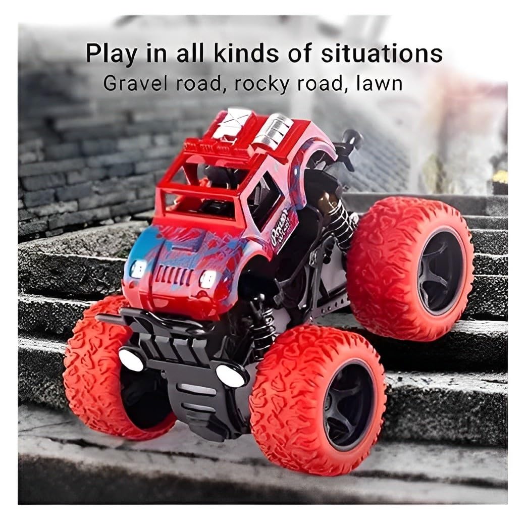 Monster Trucks, Friction Powered monster Car Toys for Boys 3-7 Years Old, Durable High-Density Alloy and Non-Toxic Plastic, Non-Slip Tires for Educational Play (Multicolor)