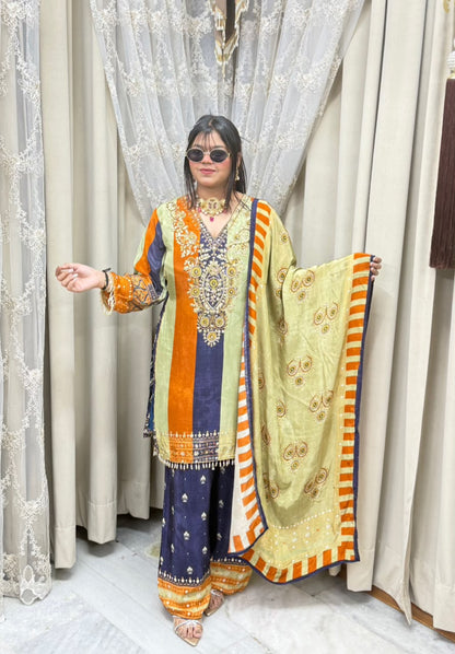 Pure Crepe Designer Suit for Women | Premium Party Wear Suit with Elegant Work