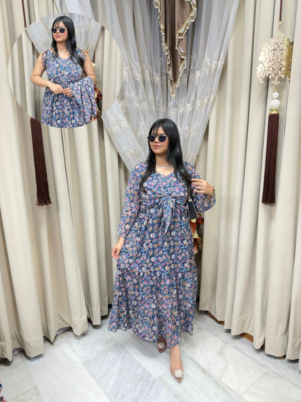 Pinterest Inspired Georgette Shrug Dress for Women – Stylish & Trendy (Free Size M-3XL)