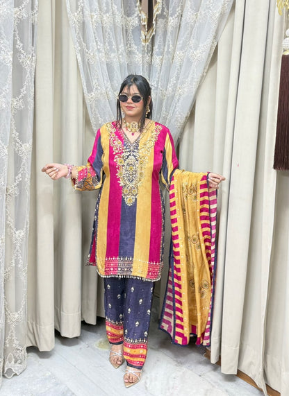 Pure Crepe Designer Suit for Women | Premium Party Wear Suit with Elegant Work