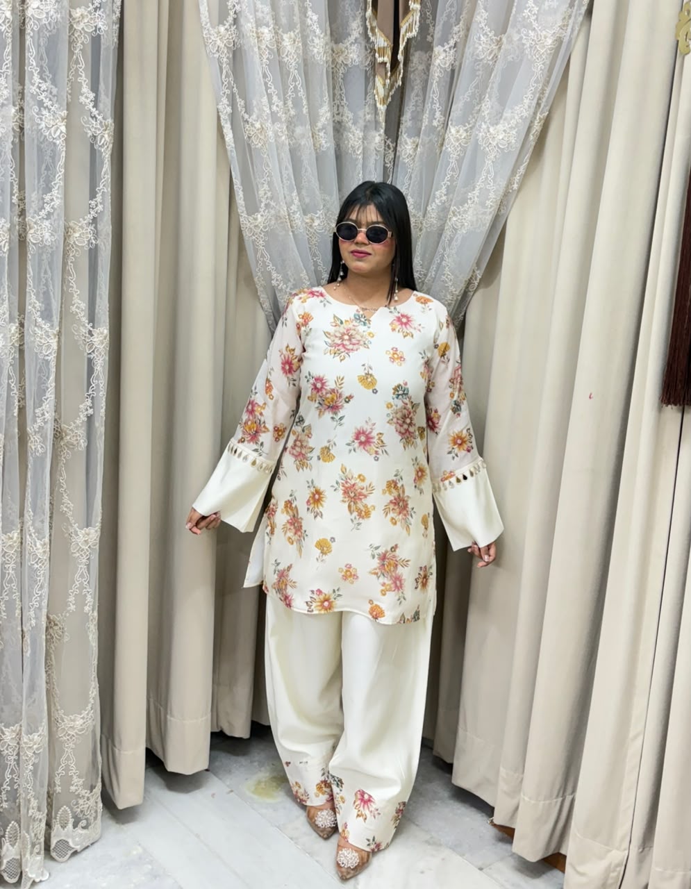 Designer Mul Chanderi Farshi Cordset for Women | Premium Traditional Co-Ord Set