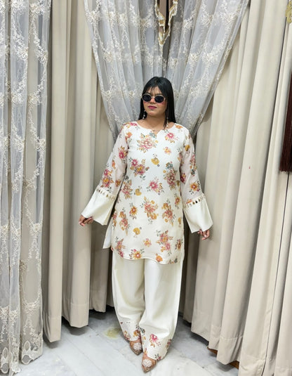 Designer Mul Chanderi Farshi Cordset for Women | Premium Traditional Co-Ord Set