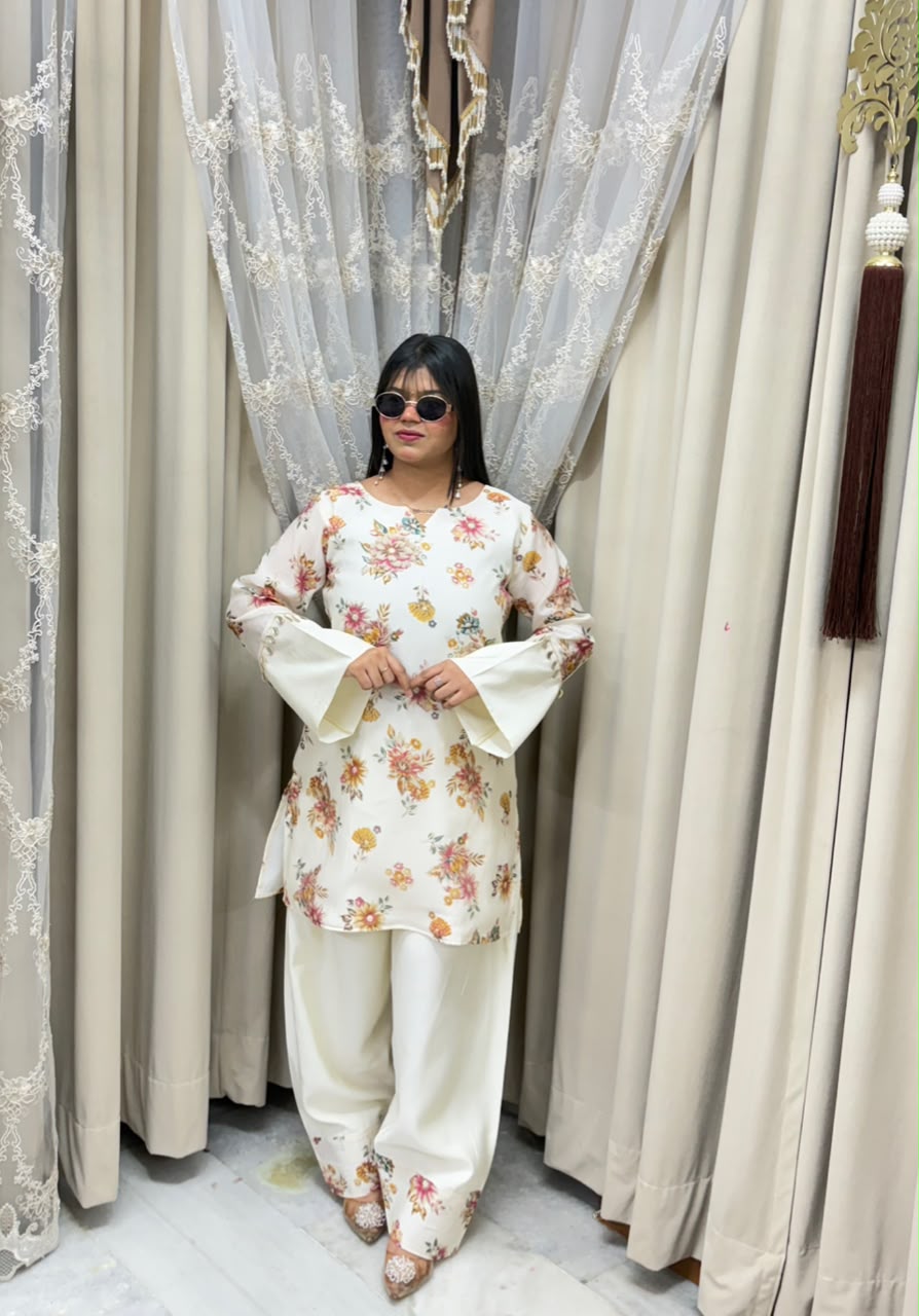 Designer Mul Chanderi Farshi Cordset for Women | Premium Traditional Co-Ord Set