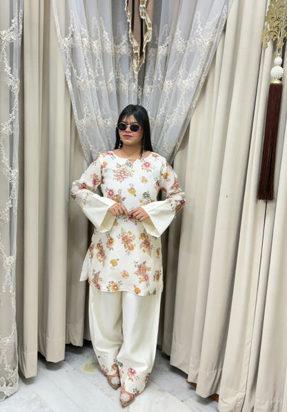 Designer Mul Chanderi Farshi Cordset for Women | Premium Traditional Co-Ord Set