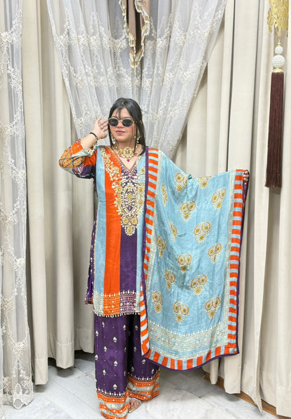 Pure Crepe Designer Suit for Women | Premium Party Wear Suit with Elegant Work