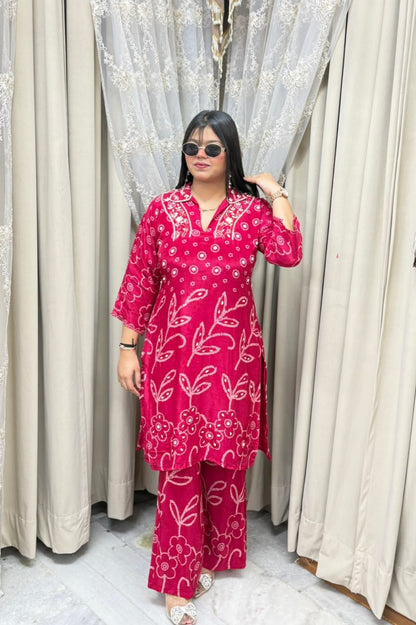Pure Crepe Designer Handwork Cordset for Women | Premium Party Wear Co-Ord Set