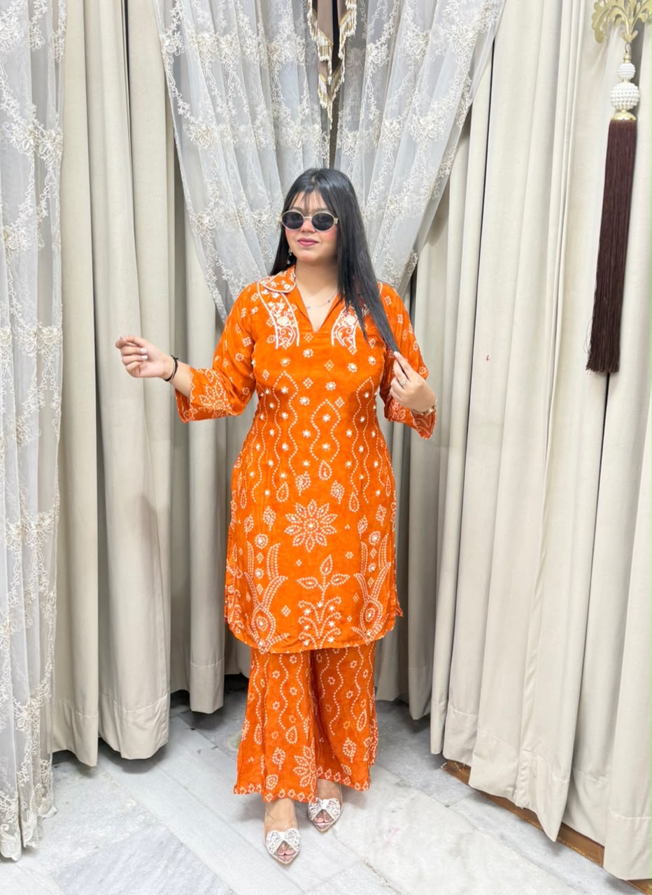 Pure Crepe Designer Handwork Cordset for Women | Premium Party Wear Co-Ord Set