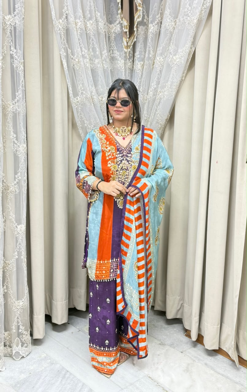 Pure Crepe Designer Suit for Women | Premium Party Wear Suit with Elegant Work