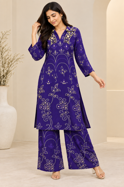 Pure Crepe Designer Handwork Cordset for Women | Premium Party Wear Co-Ord Set
