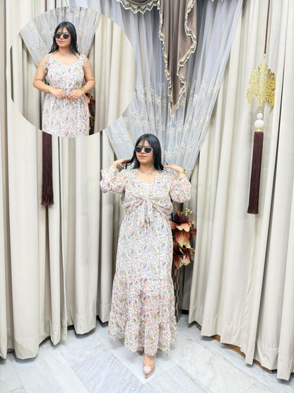 Pinterest Inspired Georgette Shrug Dress for Women – Stylish & Trendy (Free Size M-3XL)