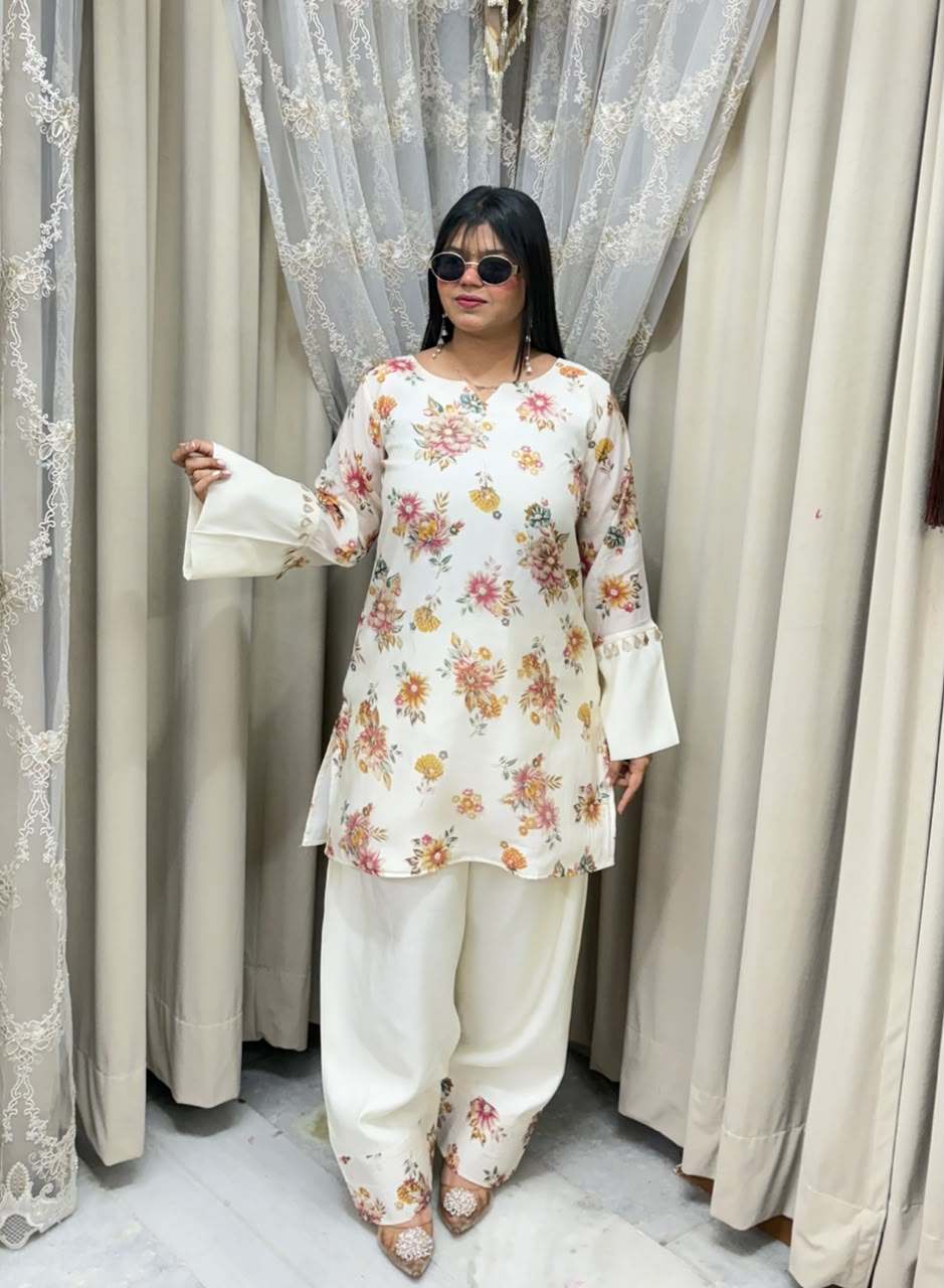 Designer Mul Chanderi Farshi Cordset for Women | Premium Traditional Co-Ord Set