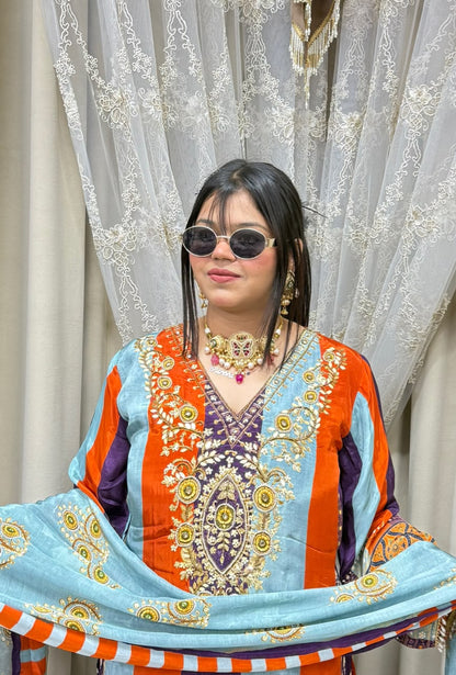 Pure Crepe Designer Suit for Women | Premium Party Wear Suit with Elegant Work