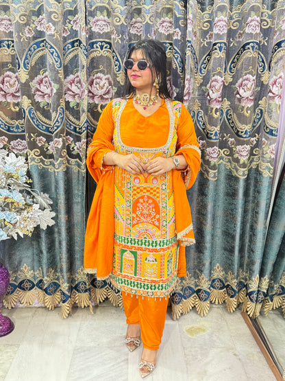 Beautiful Drange Designer Suit