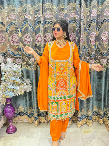 Beautiful Drange Designer Suit