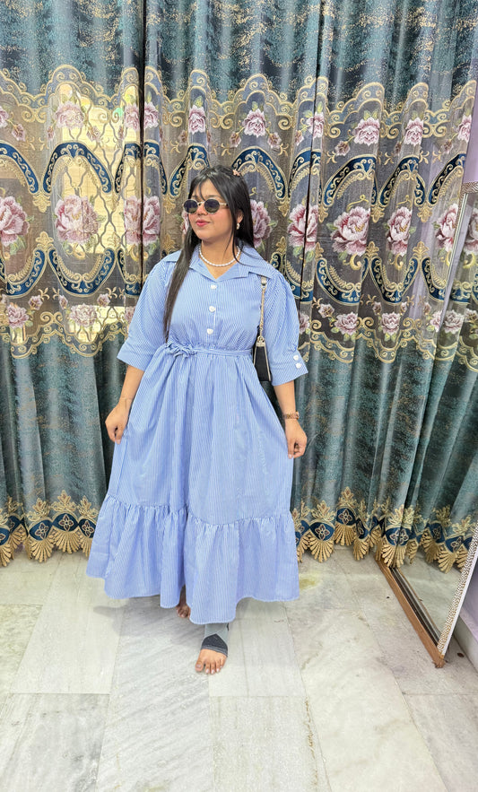 Checked Long Dress
