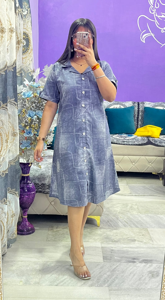 Bk fashion Cotton dress which looks like a denim dress