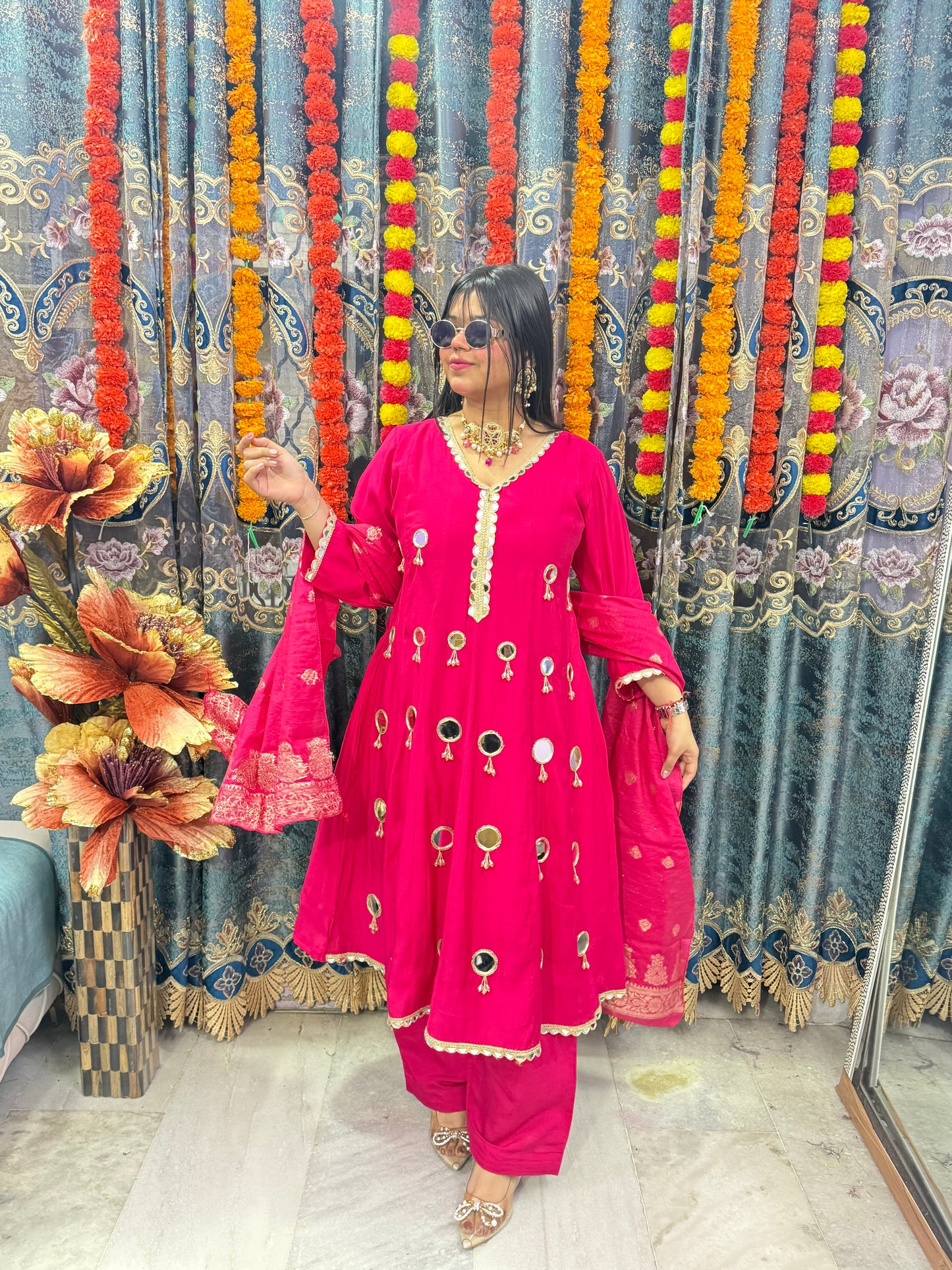 Mirror Anarkali  Heavy Suit