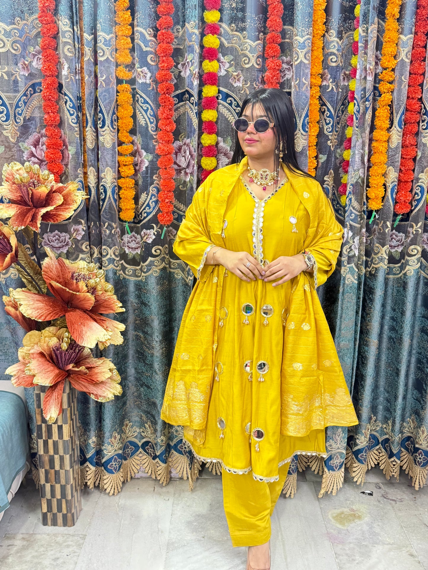 Mirror Anarkali  Heavy Suit