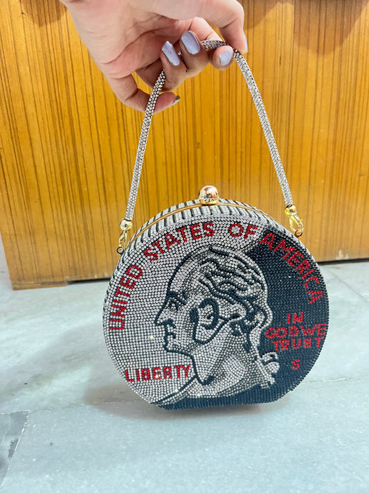 Round stone handbag