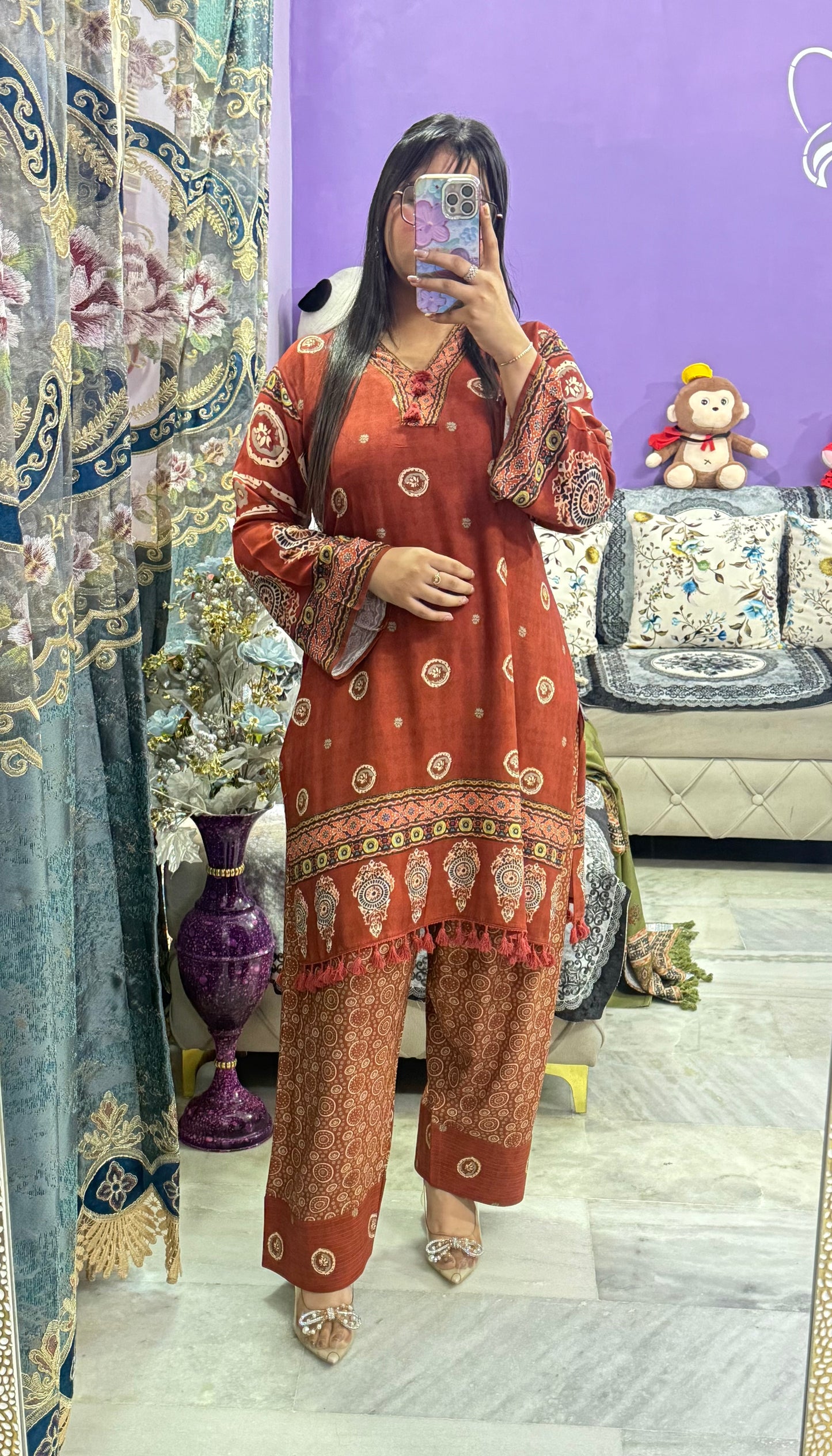Mulmul Farshi Salwar Co-ord Set