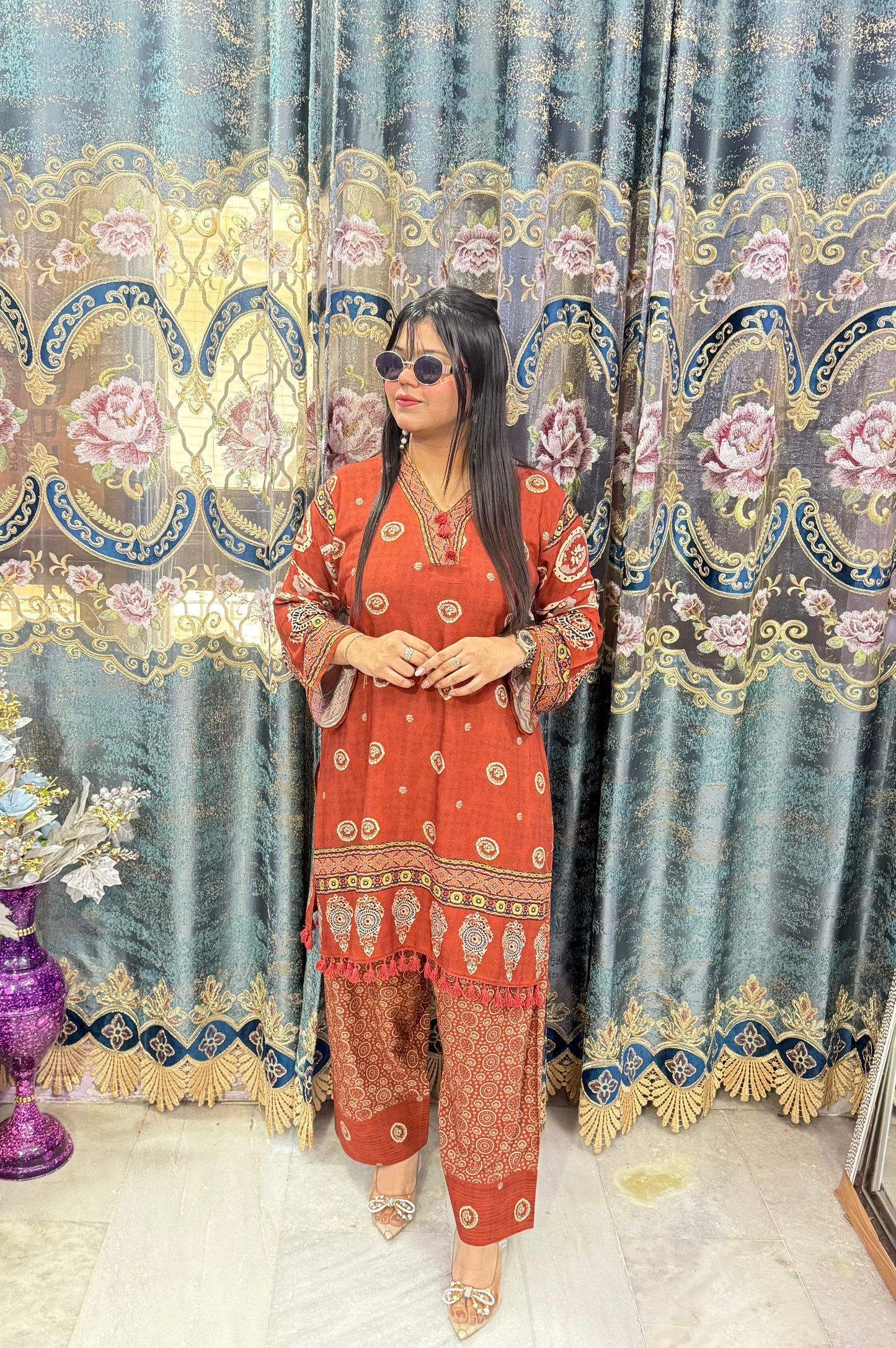 Mulmul Farshi Salwar Co-ord Set