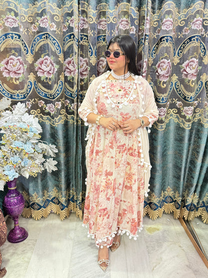 Pom Pom Anarkali Suit