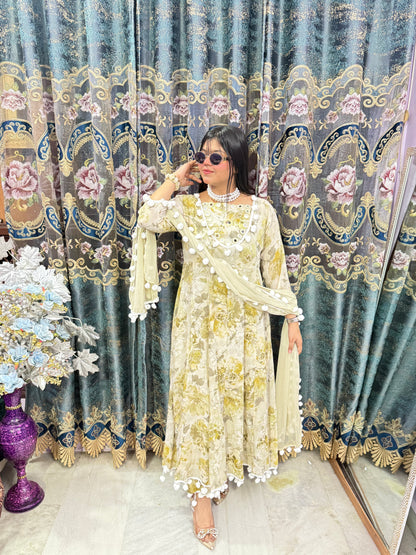 Pom Pom Anarkali Suit