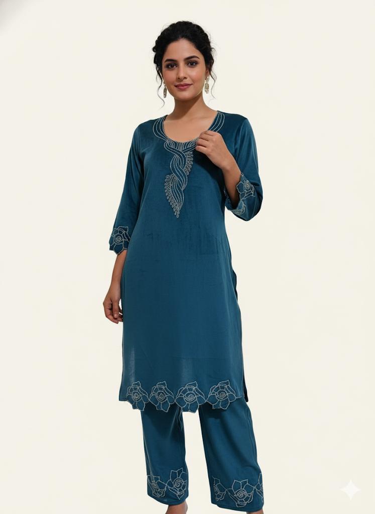 Cut work designer winter suit 😍