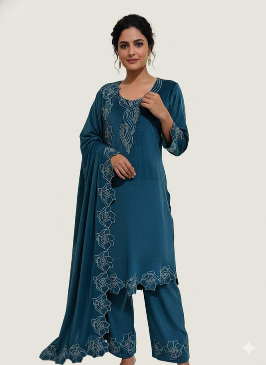 Cut work designer winter suit 😍