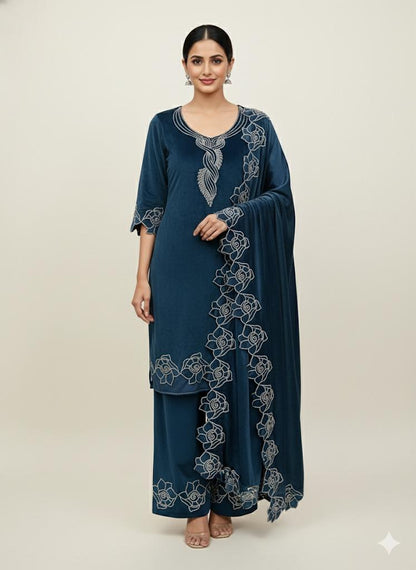 Cut work designer winter suit 😍