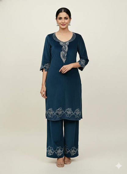 Cut work designer winter suit 😍