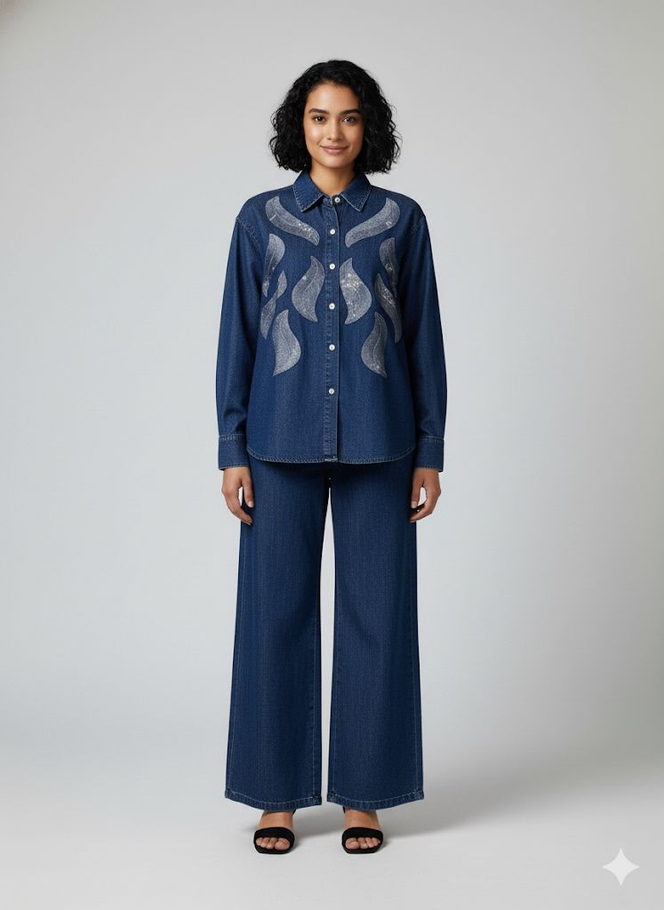 DENIM SEQUENCE WORK COORD SET