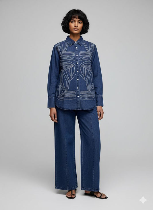 DENIM SEQUENCE WORK COORD SET