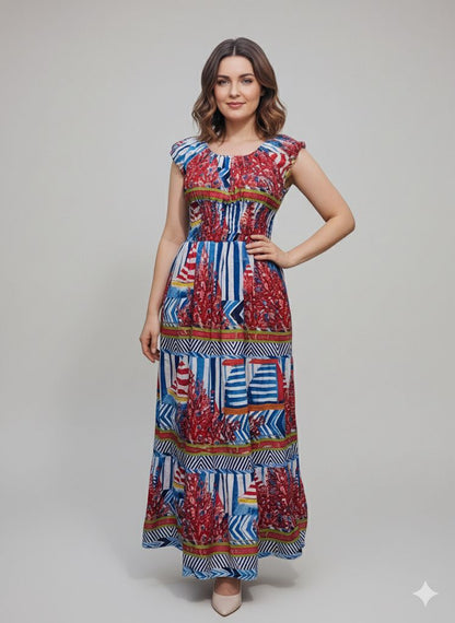 DESIGNER PRINTED SMOKE DRESS