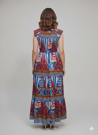 DESIGNER PRINTED SMOKE DRESS