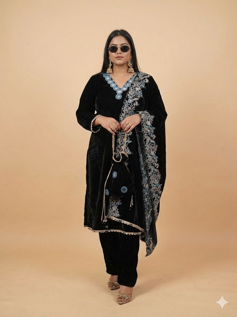 Designer Vavet Peacock Suit